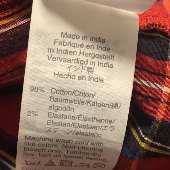 J.Crew Factory Tartan Ruffle Cotton Poplin Top - Picture 5 of 5